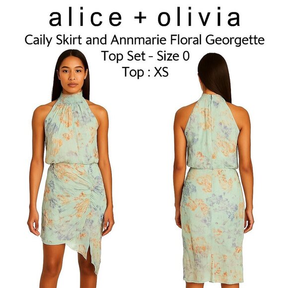 Alice + Olivia Dresses & Skirts - Alice + Olivia Caily Skirt & Annmarie Floral Georgette Top Set  0 Skirt / XS Top